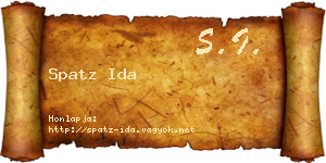 Spatz Ida névjegykártya